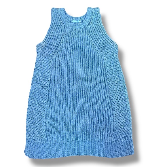 J MCLAUGHLIN Women’s Amber Azzurro Sleeveless Stitch Knit Sweater Top Small blue - Picture 1 of 8